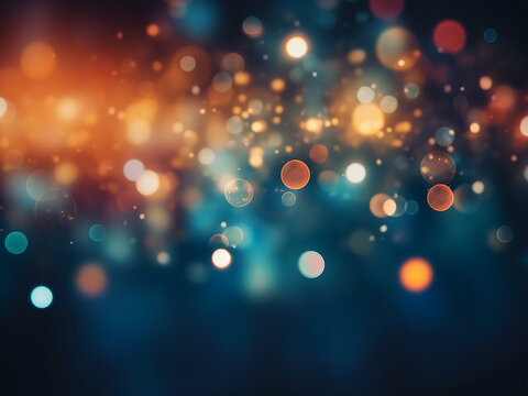 Blurry lights create abstract circles in the bokeh background.