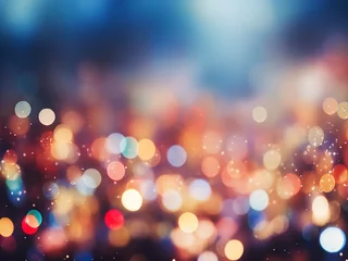 Poster Abstract background features defocused lights with bokeh. © Llama-World-studio
