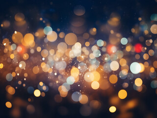Festive lights create abstract bokeh background.