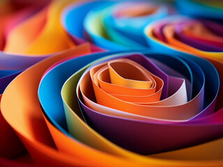 Abstract color background showcases blurred colorful paper.