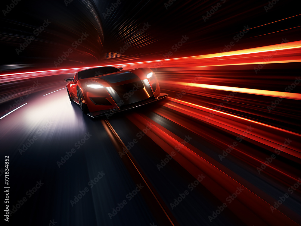 Poster speed-driven motion: light and stripes streak across the dimness.