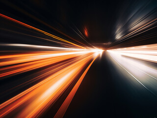 Fototapeta na wymiar Speed drives light and stripes swiftly in motion.