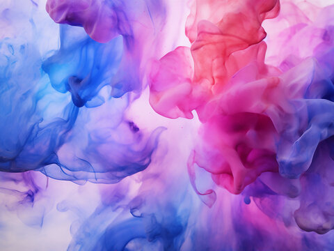 Blend of purple, blue, and beige creates abstract alcohol ink design.