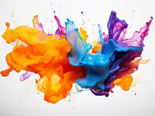 Fototapeta premium Abstract artistry unfolds with spilled ink forming vibrant patterns.