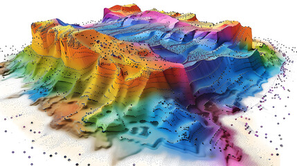 3D Graphical Representation of Kriging Method in Geostatistics - obrazy, fototapety, plakaty