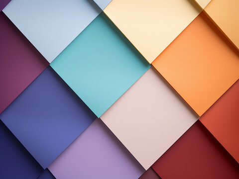 Top-view photo showcasing multicolor paper in a trendy minimalistic setup.