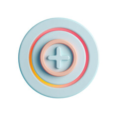 Obraz premium Gadget logo featuring a circle with a plus sign in electric blue on a transparent background