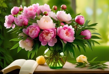 A Lush Paradise Unveiled with Freshly Picked Peonies