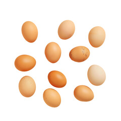 Eggs in a circle on transparent background create an artistic pattern
