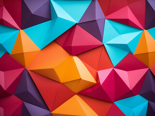 Obraz premium Geometric patterns come alive with bright paper sheets of various colors.