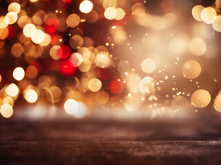 Bokeh lights adorn the backdrop, setting the scene for Christmas festivities.