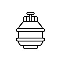 Gas cylinder outline icons, minimalist vector illustration ,simple transparent graphic element .Isolated on white background