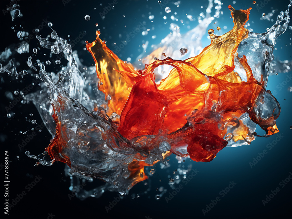 Aufkleber ink bubbles create abstract, colorful patterns against a fluid backdrop.