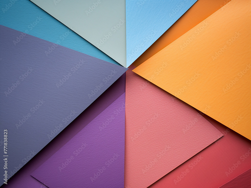 Poster textured paper forms an arrow in a top-down view.