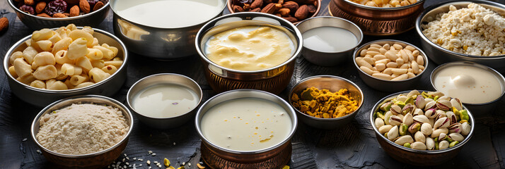 Step By Step Process Of Delicious Kulfi Preparation: From Ingredients To Ready-To-Eat Delight - obrazy, fototapety, plakaty