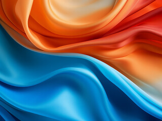 Colored sheets on blue create an abstract close-up.