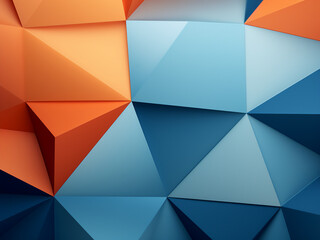 Obraz premium Orange and blue dominate the abstract geometric backdrop.