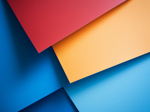 Close-up of colored sheets on blue forms an abstract backdrop.