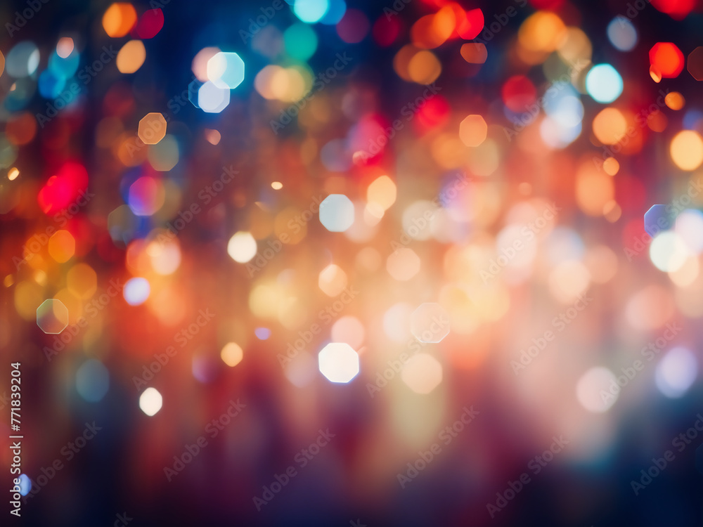 Poster dynamic layout features blurred light abstract background, suitable for concepts or festivals.