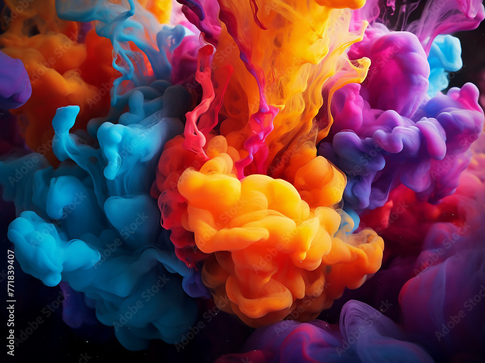 Poster abstract background features vibrant fabric texture in close-up.