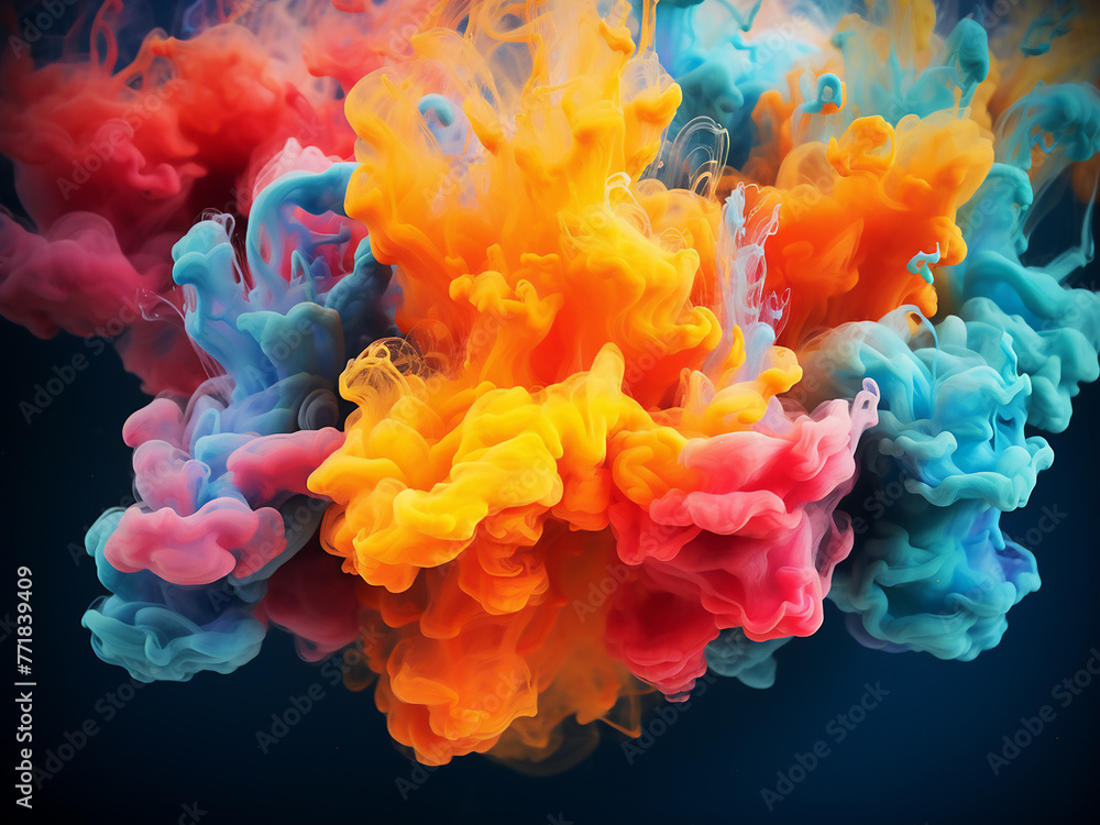 Poster intricate details of colorful fabric texture in abstract background.