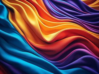 Vibrant fabric texture showcased in colorful abstract background.