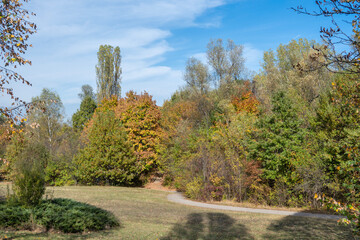 Autumn view of South Park in city of Sofia, Bulgaria