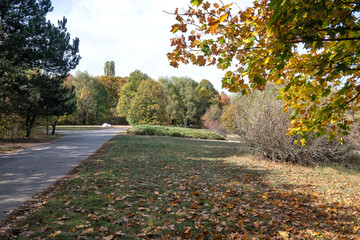 Autumn view of South Park in city of Sofia, Bulgaria