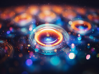 Explore the mesmerizing beauty of colorful light circles.