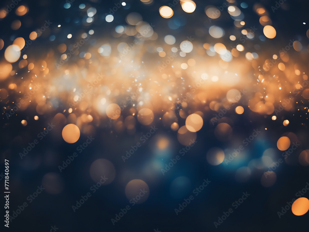 Poster bokeh lights create an abstract background in a defocused nighttime photo.