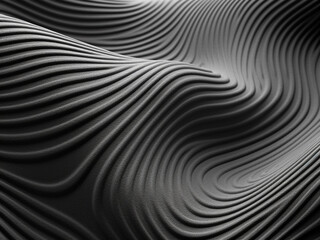 Curvy lines create a textured background in monochrome.