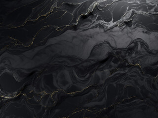 Abstract marble pattern exhibits dark liquid paint flow. - obrazy, fototapety, plakaty