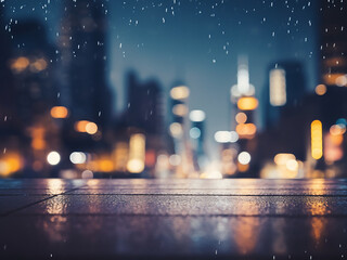 City nights come alive in a filtered bokeh abstraction. - obrazy, fototapety, plakaty