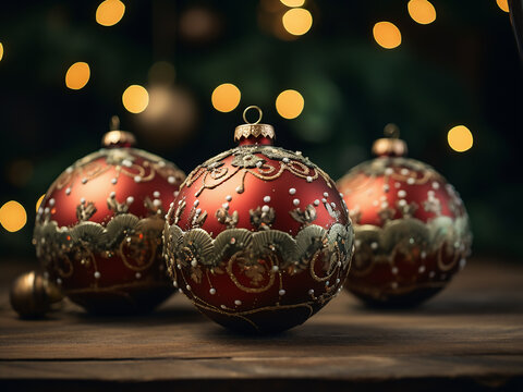 Explore the fine details of seasonal ornaments and festive decor.