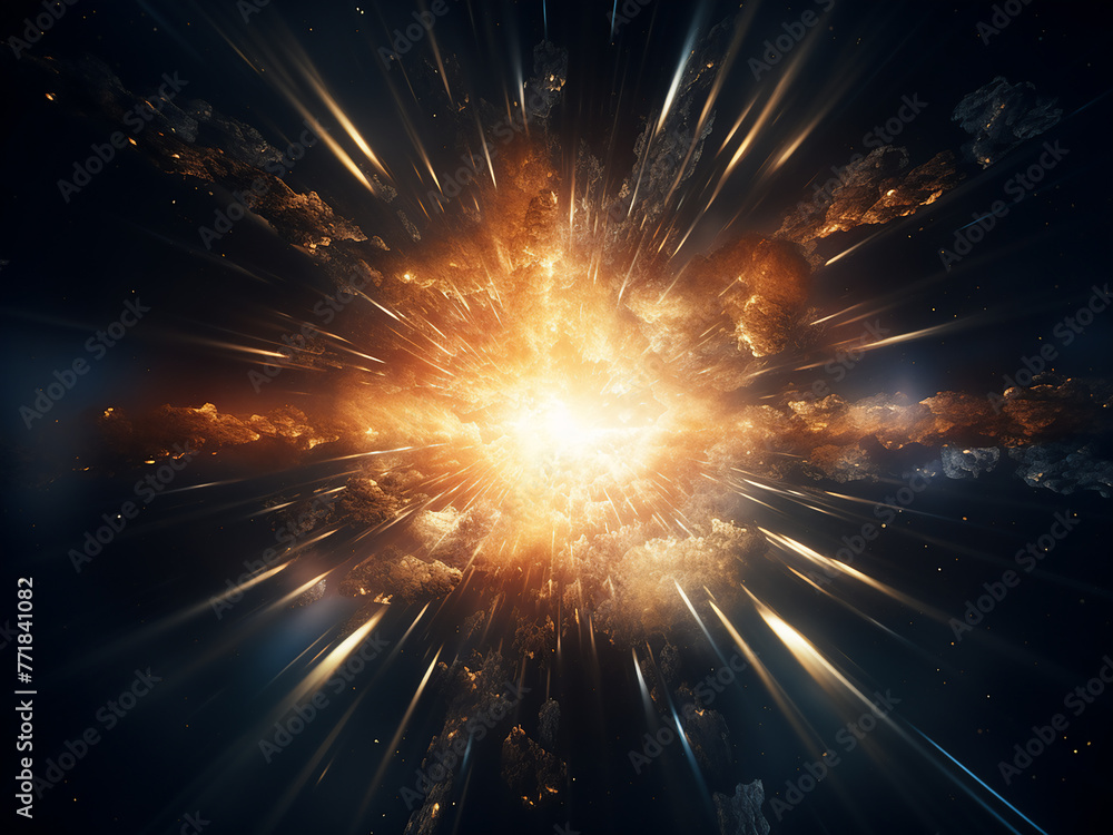 Poster explosion of a star generates a stunning abstract backdrop of rays.