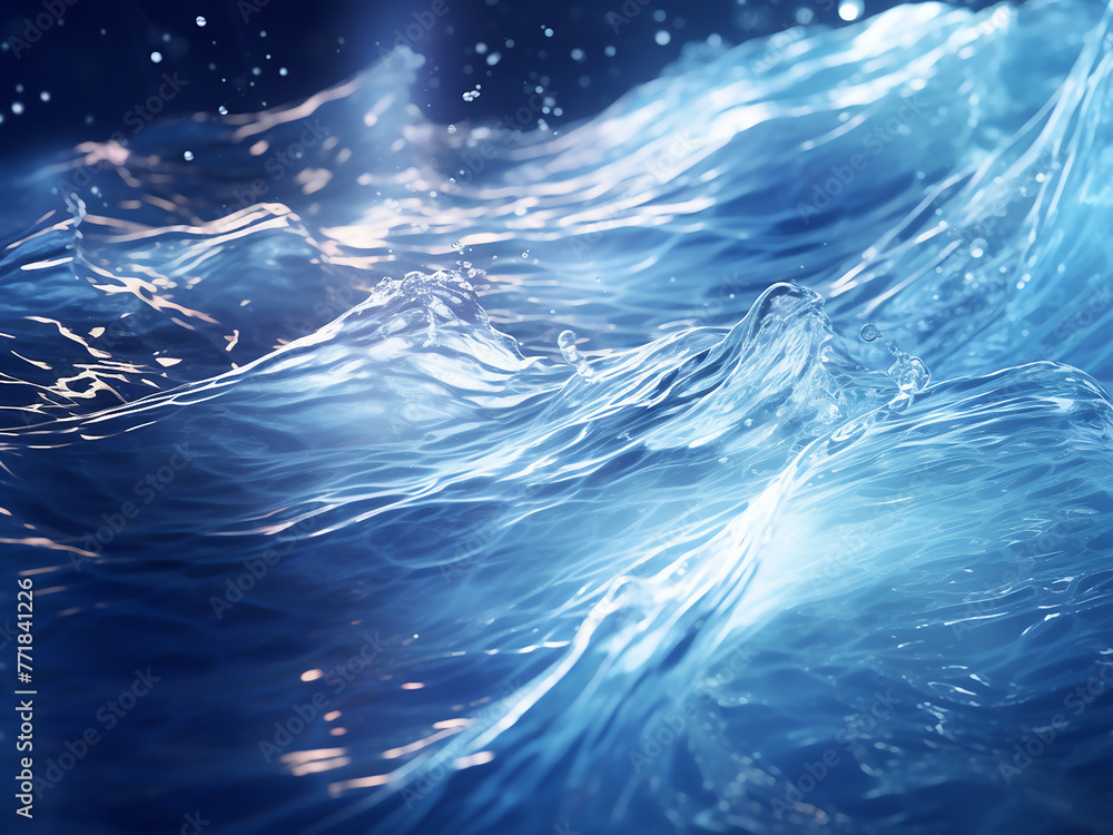 Poster artificial intelligence creates mesmerizing wave patterns in flowing water.