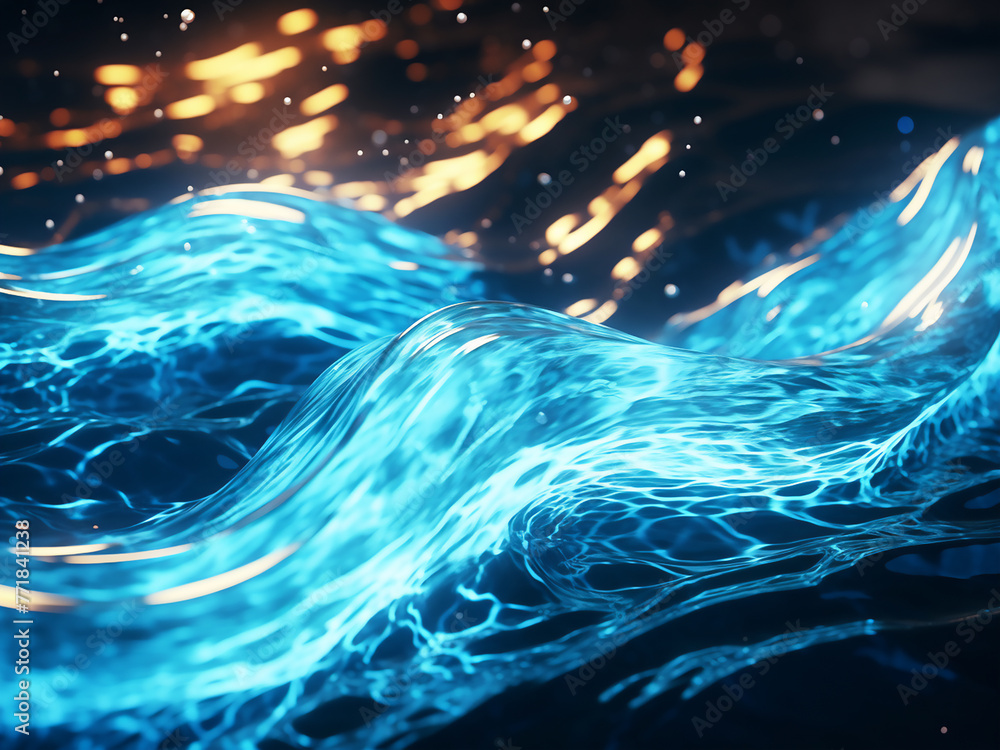 Aufkleber artificial intelligence generates abstract wave patterns in flowing water.