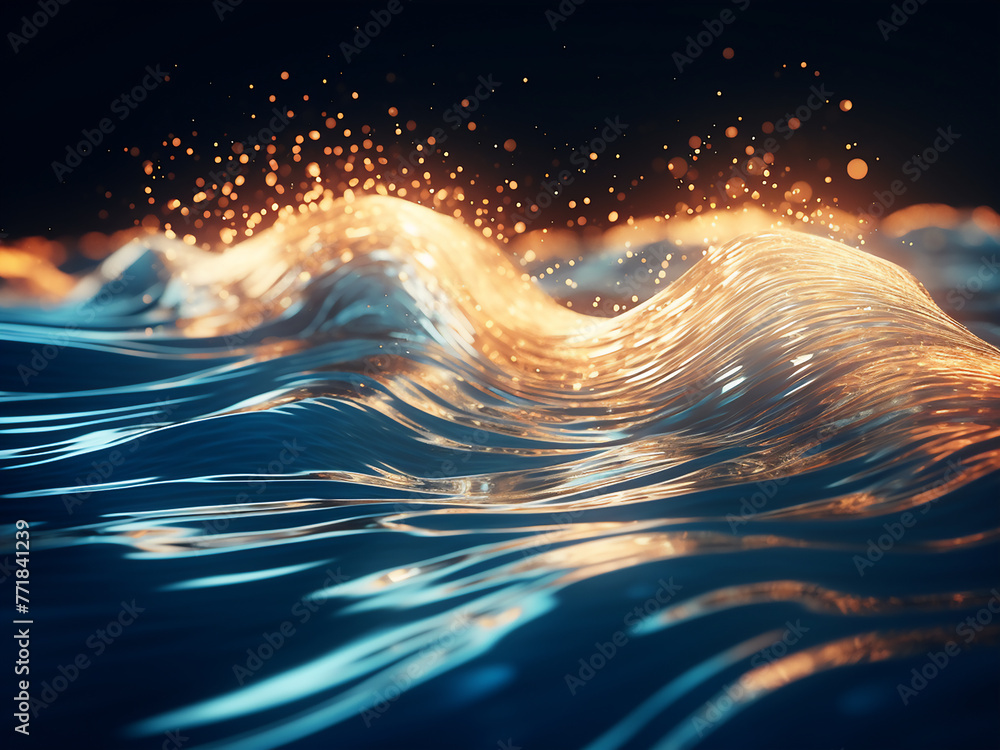 Aufkleber abstract beauty in wave patterns crafted by artificial intelligence in flowing water.