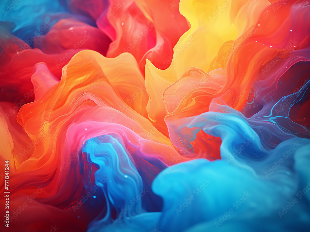 Aufkleber vibrant vector waves blend colors in a mesmerizing abstract display.