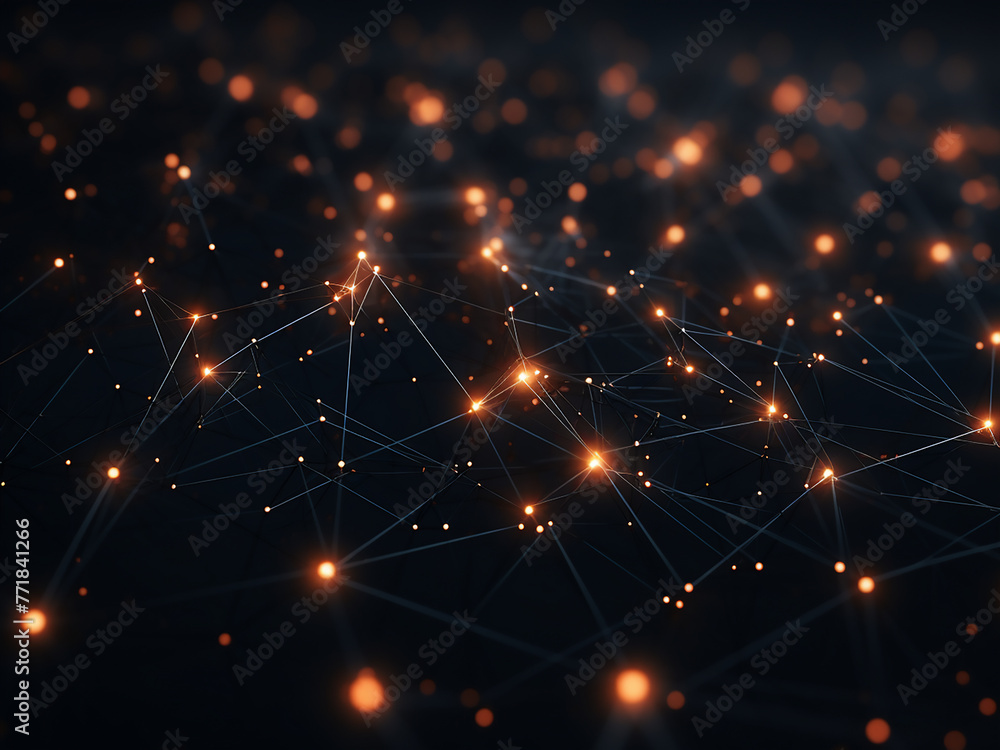 Poster traversing a web of connections, embarking on a flight through abstract geometry.