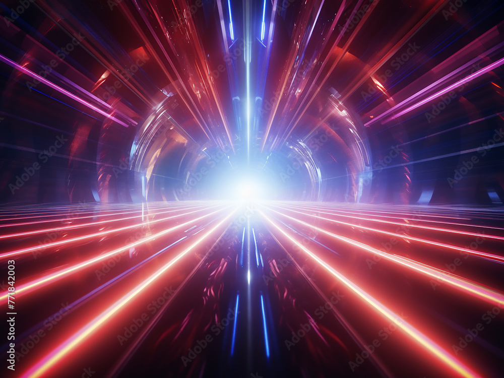 Poster fast-moving lines create a fantasy space.