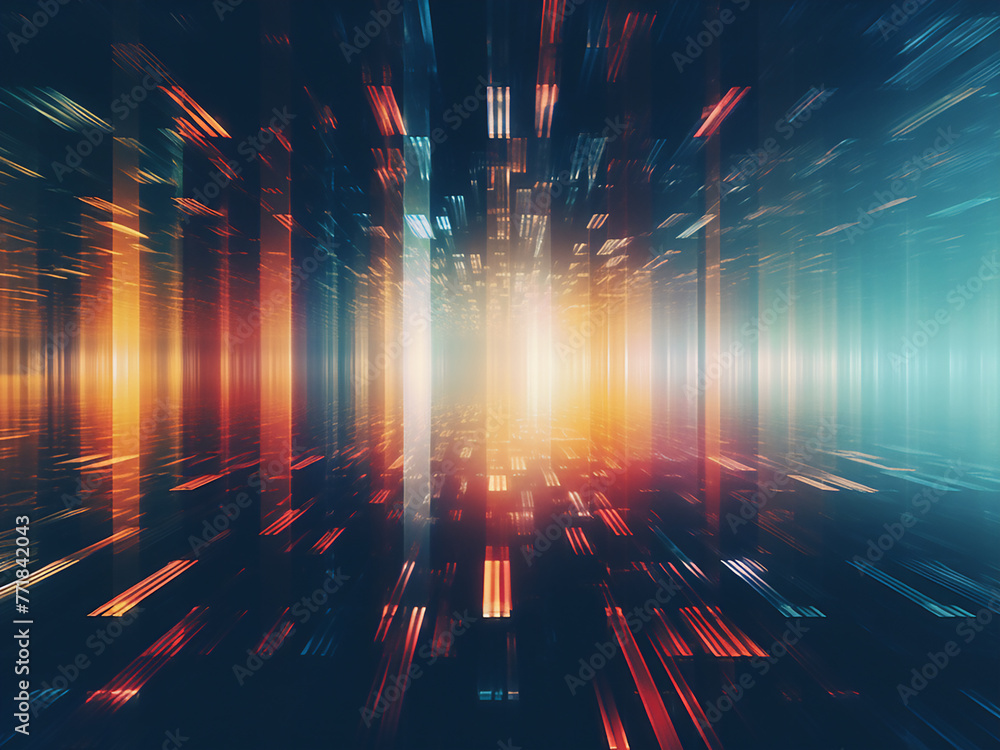 Aufkleber abstract background features a glitch effect with light.