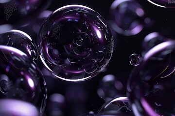 background with bubbles isolated on black background