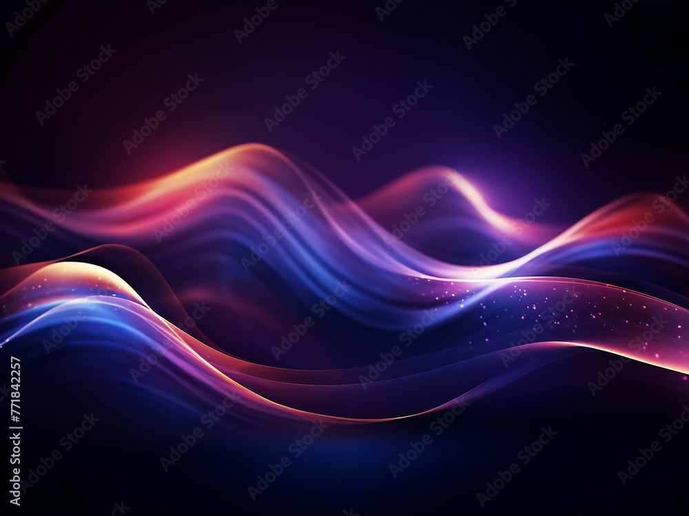Poster ethereal background showcases mesmerizing waved and luminous lines.