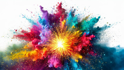 Intense Contrast Vibrant Swirls Colourful Powder of Supernova Big Bang Explosion on background