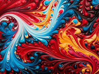 Ottoman Turkish marbling art patterns create a colorful abstract background. - obrazy, fototapety, plakaty