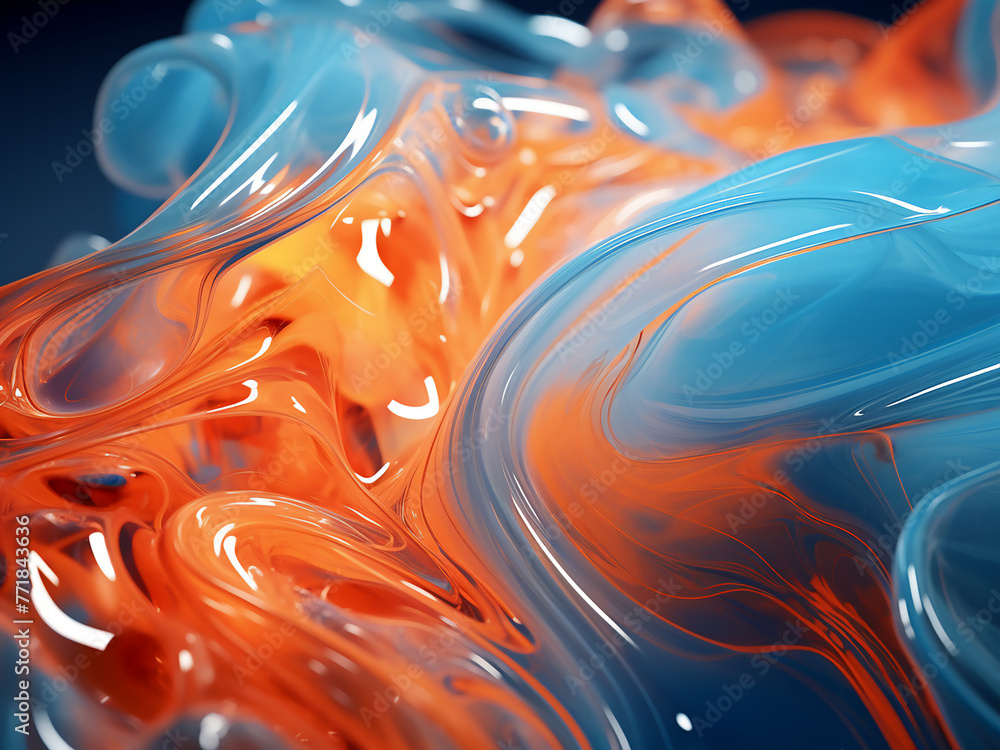 Poster curves and stripes create textured waves in abstract art.