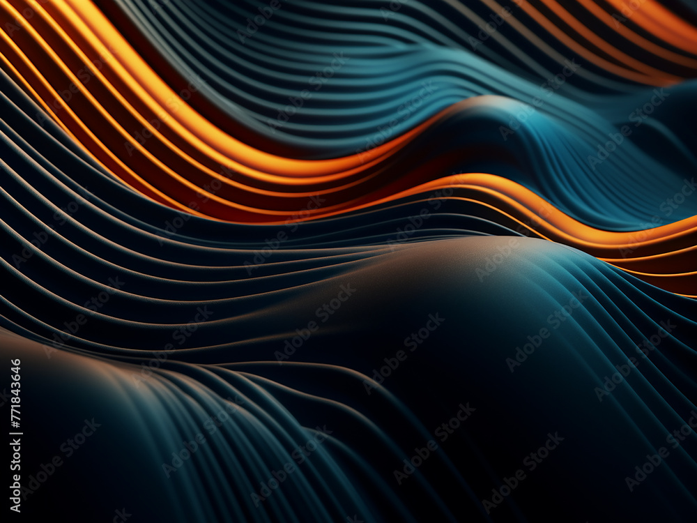 Poster decorative design features layered patterns in dark hues.