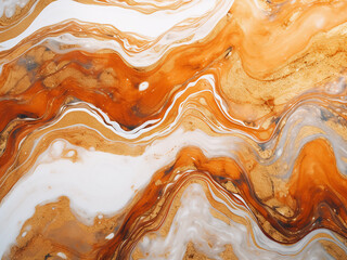 Marbled acrylic background enhanced with gold powder.