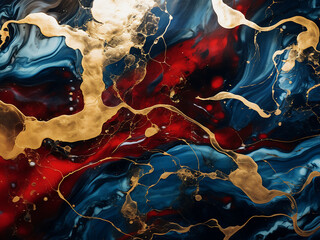 Alcohol ink technique creates a stunning abstract painting with marble-like veins.
